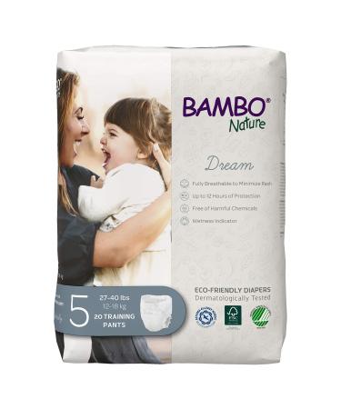 Bambo Nature Premium Eco-Friendly Training Pants (SIZES 4 TO 6 AVAILABLE), Size 5, 20 Count Size 5 (20 Count) 20