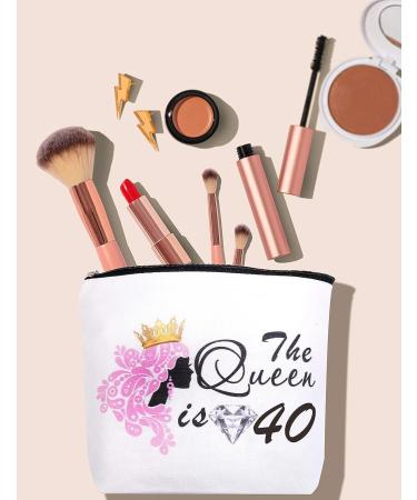 40th Birthday Gifts for Women - Compact Mirror and Makeup Bag Set | Silver Bday Gifts - Buy Online on GoSupps.com