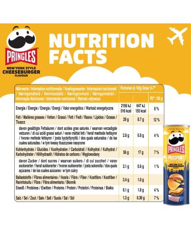  Pringles Pringles Cheeseburger Chips | Passport Limited Edition | Single Pack (1 x 185g) - Buy Online on GoSupps.com