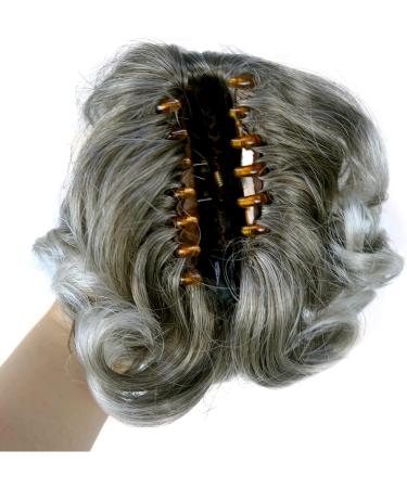 Aimole Lady Short Curly Synthetic Ponytail Clip on Extensions (48T Light Gray Blonde with Dark Root) - Buy Online on GoSupps.com