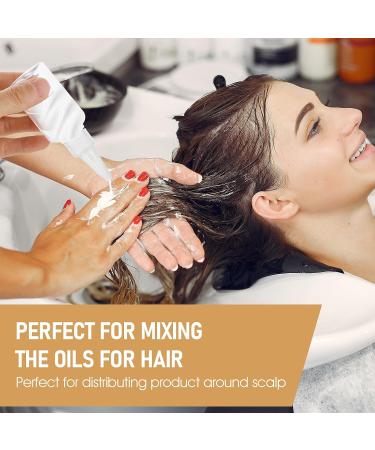 ASTER 6 Pack Hair Oil Applicator Bottle 2 Ounce Refillable Hair Dye Bottle Empty Plastic Oil Bottle for Hair with Ratio Graduated Scale Opossum Hair Oil Applicator with Twist Top Cap Transparent - Buy Online on GoSupps.com