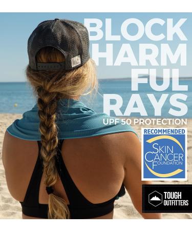 Light Blue Cooling Towel - Sweat Rag for Gym, Running, Golf & Yoga - Head & Neck Wraps for Hot Weather - Skin Cancer Foundation Recommended - Buy Online on GoSupps.com