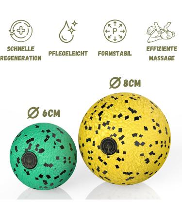 M.S.Lemberg Fascienball Klein Set - Targeted Fascia & Trigger Point Massage Balls (8cm & 6cm) for Full Body Self-Massage International Shipping Available - Buy Online on GoSupps.com