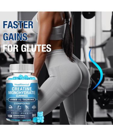 2 Pack 8000MG Creatine HMB Monohydrate Gummies for Men & Women L-Carnitine L-Taurine & Vitamin B6 12 180 Blueberry Flavor Counts Supplement Gummies (60-Day Supply) 90 Count (Pack of 2) - Buy Online on GoSupps.com
