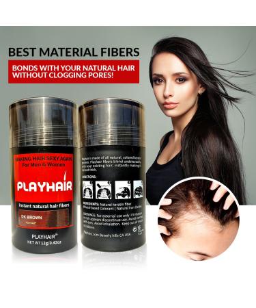 Hair Building Fibers for Instant Volume & Coverage | Conceal Thinning Hair & Bald Spots | Suitable for Men & Women (Black & Dark Brown - Buy Online on GoSupps.com