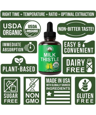 Organic Milk Thistle Extract Liquid Drops - Liver Detox Supplement for Men & Women - Buy Online on GoSupps.com