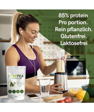  HAPPEA HAPPEA 100% Pea Protein Isolate Powder - 600g 85% Protein Content Vegan Protein Powder Plant Natural No Additives or Sug - Buy Online on GoSupps.com