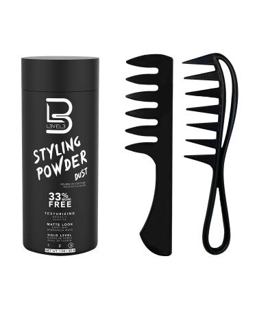 Level 3 Styling Powder & Styling Comb Set - Easy to Apply with No Oil or Greasy Residue - Professional Salon Look - Lightweight and Ergonomic - Natural Look Mens Powder L3 - Delivers Matte Finish - Buy Online on GoSupps.com