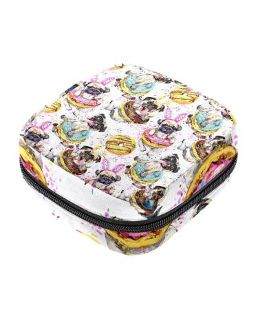 Cute women's napkin storage bags for dogs and donuts portable period bag for women teenagers girls menstrual cup pocket breastfeeding deposits holder