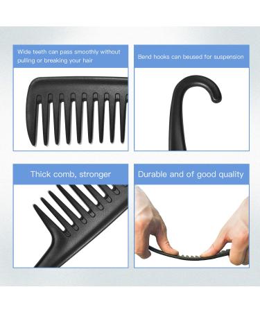 Wapodeai Wide Tooth Shower Comb for Curly Hair Wet/Dry - Tangle Free Premium Black Comb - Buy Online on GoSupps.com