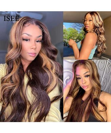 ISEE 24 Ombre 427 Lace Front Wig - 10A Brazilian Body Wave, Pre-Plucked Hairline, 150% Density for Black Women - Buy Online on GoSupps.com