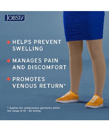 JOBST Relief Waist High Compression Stockings 15-20mmHg - Comfortable Unisex Open Toe Design - Black Petite Medium - International Shipping Available - Buy Online on GoSupps.com