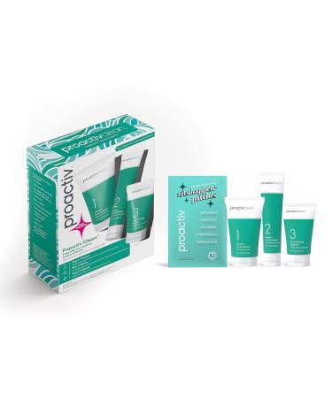 Proactiv Clean 3 Step Acne Treatment Kit - Sulfur Cleanser Azelaic Acid Serum & Moisturizer for Acne Prone Skin - 30 Day Supply + Zits Happen Pimple Patches - Buy Online on GoSupps.com
