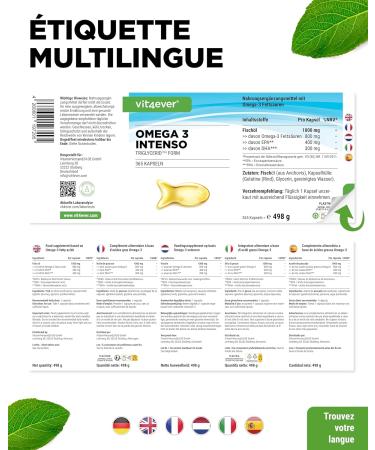 Premium Omega 3 With 80% Fatty Acids - 365 Capsules - 1000 Mg Fish Oil Per Capsule With EPA & DHA - Triglyceride Form - Purified With Care From Sustainable Peach - Buy Online on GoSupps.com