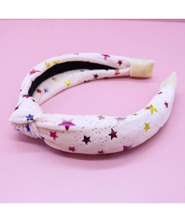 FROG SAC Metallic Star Top Knot Headband for Girls - Sparkly Ivory Hair Accessory - Buy Online on GoSupps.com