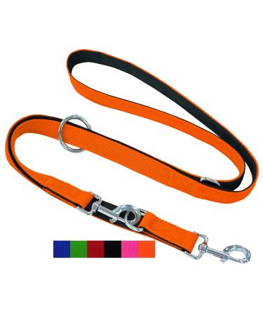 Dey - Premium Hundeleine Air Mesh 2m |3 -way adjustable |For small medium -sized and large dogs |Many colors |Doubleein dog cat |Tow leash |Fire leash |Puppy leash |Orange XS XS/S - 1.5 x 200 cm orange