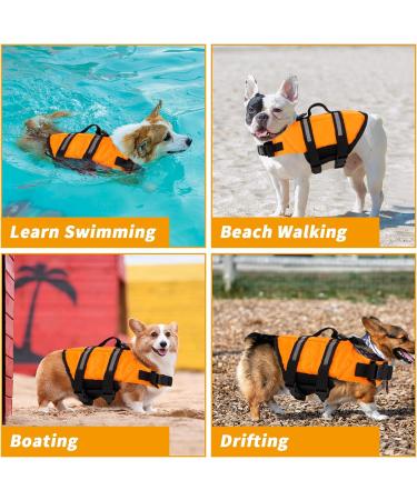 Dog Chimney Reflective Life Jacket | Adjustable Dog Lifeguard Vest | Pet Floating Swimming Jacket with Rescue Handle | Summer Pool & Boating Swimwear (M) - Buy Online on GoSupps.com