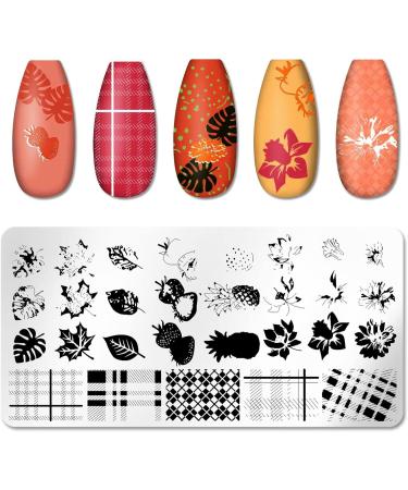 Danneasy Nail Stamp Plate Set - 6 Butterfly & Plant Design Stencils for Nail Art | Natural Series Manicure Templates - Buy Online on GoSupps.com