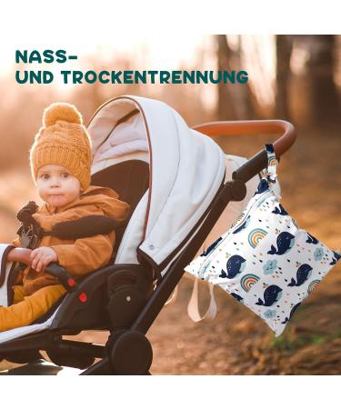 Loscarol Wet Bags for Kindergarten - 2-Piece Set Personalized Diaper Bag Large & Small Alpaca Design Perfect for Baby Cloth Diapers - Buy Online on GoSupps.com