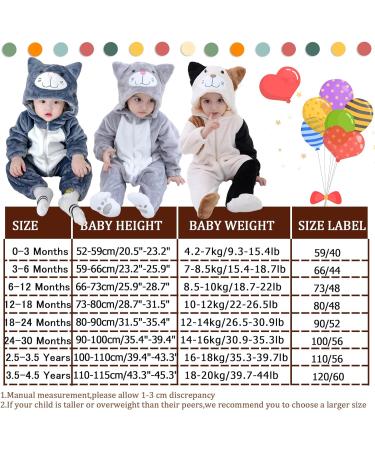 Doladola Unisex Baby Onesie | Cat Cartoon Hooded Romper 12-18 Months - Gray - Buy Online on GoSupps.com