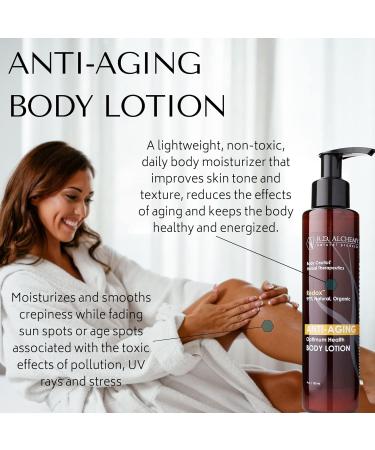 Buy RD Alchemy 99% Natural Organic Anti-Aging Body Lotion - Treat Sun Spots Age Spots & Crepey Skin | Antioxidants to Smooth Fine Lines - Buy Online on GoSupps.com
