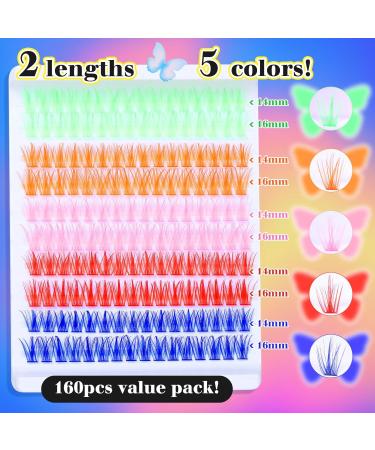 Goddvenus Wispy Colored Cluster Lashes C Curl Individual Eyelashes with Colors (6D) - Buy Online on GoSupps.com