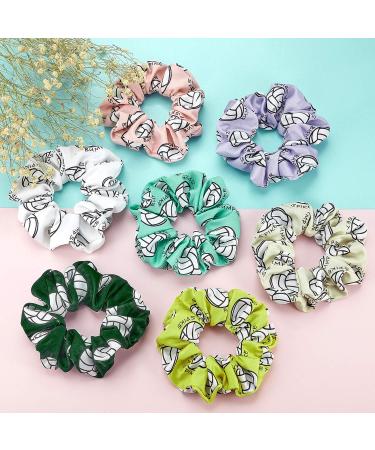 12-Piece Volleyball Sport Hair Scrunchies - Silk Satin Elastic Hair Ties for Players - Multicolor Volleyball Team Gifts - Buy Online on GoSupps.com