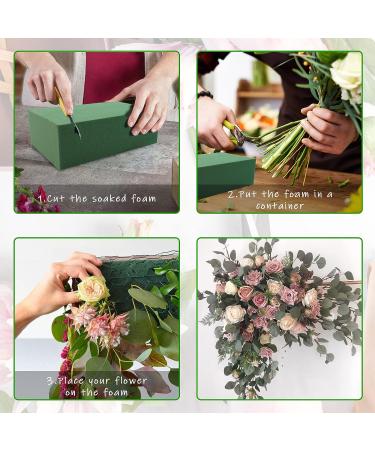 Prashent Green Floral Foam Blocks 3PCS - Wet/Dry Plant Foam for Fresh & Artificial Flower Arrangements - DIY Craft - 5.5L x 3.1W x 1.7H - Buy Online on GoSupps.com