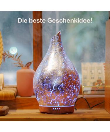 Porseme 280ml Hand-Blown Aroma Diffuser - Ultrasonic Cool Mist Humidifier with 7 Color-Changing LEDs | BPA Free | Perfect for Yoga Spa & Apartments - Buy Online on GoSupps.com