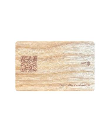Social Master Digital Business Card Plastic Wallet Sized NFC Business Card for Instant Contact and Social Media Sharing No App Required No Fees iOS and Android Compatible (Cherry Wood)