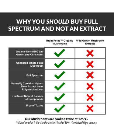 Brain Forza Organic Red Reishi Mushroom Capsules - Immune Support & Cardiovascular Health - 90 Vegan Capsules - Buy Online on GoSupps.com