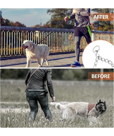 Shudyear Metal Choke Chain for Dog Durable Thick Prong Collars for Pet Outdoor Training Anti Bark Collars for Dogs Stainless Steel Prong Collar for Large Medium Small Dogs(L) - Buy Online on GoSupps.com