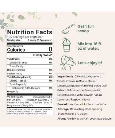 Buy Micro Ingredients Hydration Electrolyte Powder - 2lbs Keto & No Sugar High Potassium (1000mg) Lemon Raspberry Flavor Non-GMO Electrolytes for Optimal Hydration - Buy Online on GoSupps.com