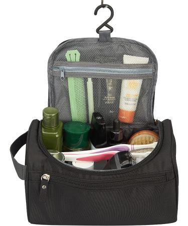 Hanging Travel Toiletry Bag for Men and Women - Black Dopp Kit/Shaving Wash Bag - Makeup/Cosmetic Organizer - Buy Online on GoSupps.com
