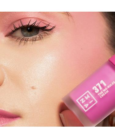 3ina Makeup No-Rules Cream 371 - Pink Liquid Blush for Eyes Lips & Cheeks | Vegan & Cruelty-Free Blusher with Sweet Almond Oil - Buy Online on GoSupps.com