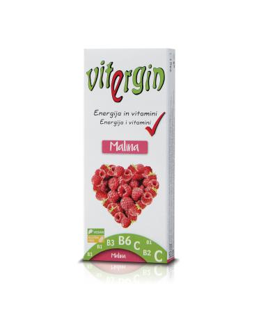 VITERGIN Respberry Vitamin Candy - Spicy Citrus Flavour in 12 Packs (Each Pack 20 Sweets) Sweet Sweets for a Daily Energy Boost