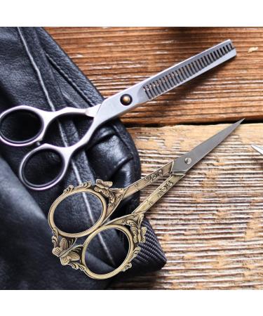 Compact Stainless Steel Beauty Scissors - Multi-Function Eyebrow & Nose Hair Scissors for Travel | Wear-Resistant & Portable - Buy Online on GoSupps.com