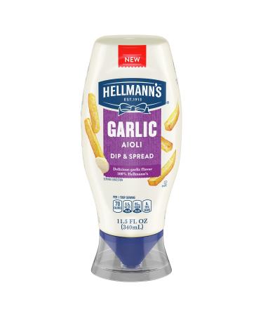 Hellmann's Garlic Dip & Spread for French Fries Sandwiches Burgers & More Garlic Aioli Made With 100% Certified Vegan Ingredients 11.5 oz
