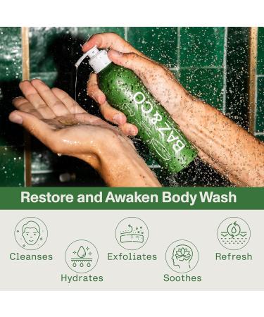 BAZ & CO Men's Moisturizing Body Wash - Restore & Awaken with Basil Grapefruit & Spearmint | 8.45 Fl Oz | International Shipping Available - Buy Online on GoSupps.com