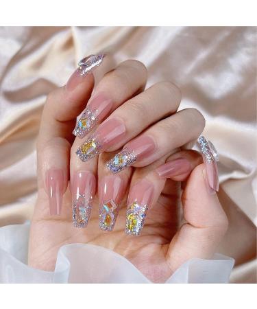 5 Glossy Fake Nails 24 Long Stick on Nails with Rhinestones - Luxury False Nails with Rhinestones for Prom Women's Nails N 5 Pcs Jp0467-05 - Buy Online on GoSupps.com
