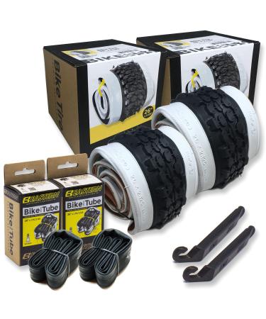 Classic White Wall Tires for Your Cruiser Wheels and Beach Cruiser Bike Accessories. 26 x 2.125 White Wall Bicycle Tires. with or Without Tubes. 1 or 2 Pack. 2 Tires - 2 Tubes - Buy Online on GoSupps.com