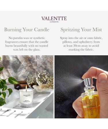 Soy Wax Scented Candle Gift Box with Room Mist Aromatherapy Essential Oils Long Lasting Fragrance Made in The UK (Lemongrass and Rosemary) (150g 30ml) - Valentte Lemongrass & Rosemary Candle Gift Sets - Buy Online on GoSupps.com