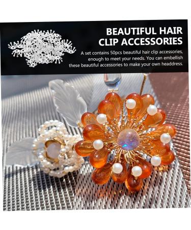 FOMIYES 100 Pcs Hairpin Accessories Applique Bride Flowers 1X1cmx2pcs Silverx2pcs - Buy Online on GoSupps.com
