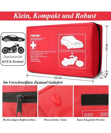 Honyao First Aid Kit for Cars 2024 | DIN 13164 Compliant | StVO Approved Emergency Bag for Cars Motorcycles Trucks & Caravans - Europe Wide Valid - Buy Online on GoSupps.com