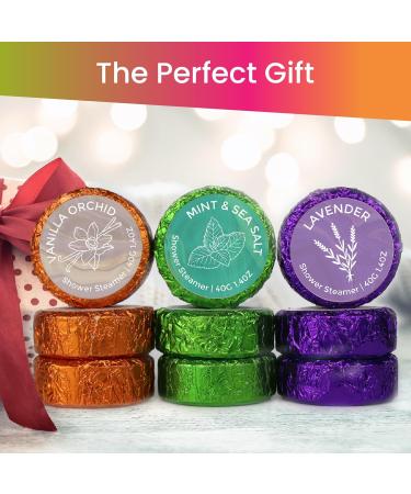 WhiteBird Aromatherapy Shower Steamers Set of 9 Essential Oil Shower Steamers Aromatherapy Lavender Mint & Sea Salt and Vanilla Orchid Shower Tablets - Buy Online on GoSupps.com