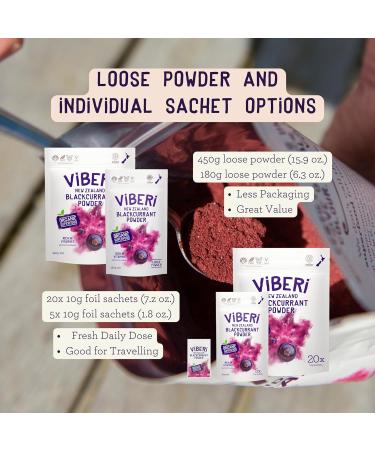 ViBERi NZ Organic Blackcurrant Powder 450g (Loose Powder) Vitamin C Antioxidants Ideal for Smoothies & Training Plans - Buy Online on GoSupps.com