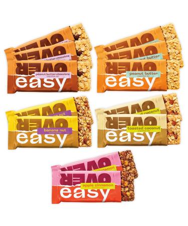 OVER EASY Breakfast Bars - All Natural, Clean Ingredient Protein Bars - Breakfast & Cereal Bars - 12 Protein Snack Bars in 5 Flavors - Gluten Free, Dairy Free, Soy Free