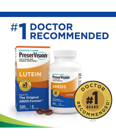 PreserVision AREDS Lutein 120 Soft Gels - Eye Health Support & Vision Formula - Buy Online on GoSupps.com