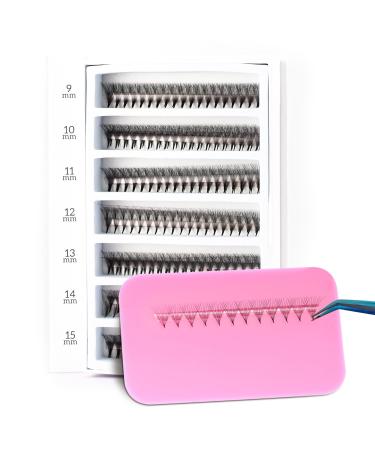 1500 Ultra Mix 7 | Extensions 6D-8D-10D| Extension with 0.05/0.07mm Thickness of Mink Lashes| C D Curl | 9-15mm Length for Fluffy Eyelash Cluster(10D-0.05-C Mix 9-10-11-12-13-14-15mm)