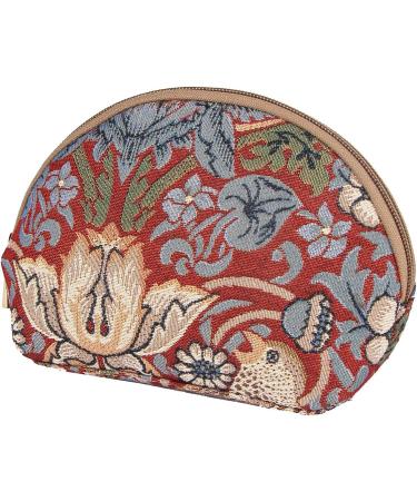 Buy William Morris Strawberry Thief Tapestry Makeup Bag - Red Travel Cosmetic Bag | International Shipping Available - Buy Online on GoSupps.com